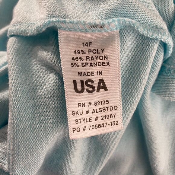 Fresh Produce Studio Top M/L Swimming Pool Blue Long Sleeve Solid NWT TP-2552 - Picture 10 of 11